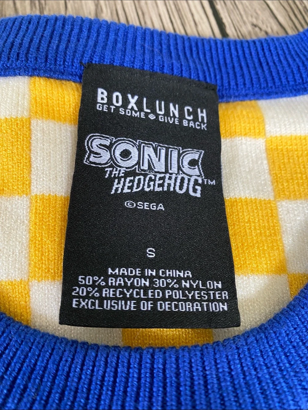 Sonic The Hedgehog Blue & Yellow Crewneck Sweater Size Small